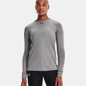 Under Armour Locker Tee Womens Large Heather Grey Lightweight Long Sleeve Shirt